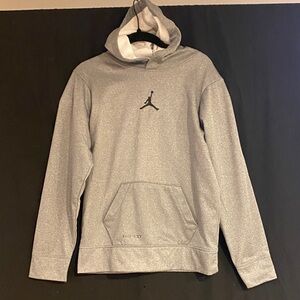 Jordan Light Gray Pullover Hoodie with Jumpman